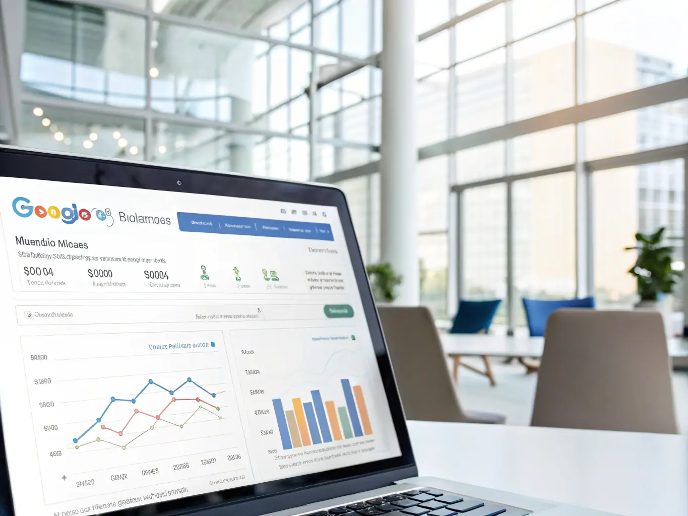 An image showing a Google My Business dashboard with high engagement metrics, illustrating the success of Google Profiling services.